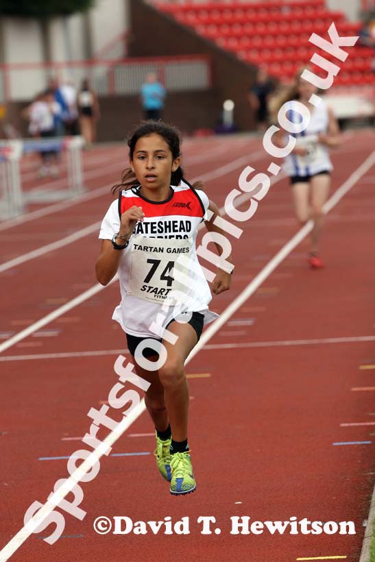 Girls under-13s 800 metres at the Gateshead Tartan Games Open.